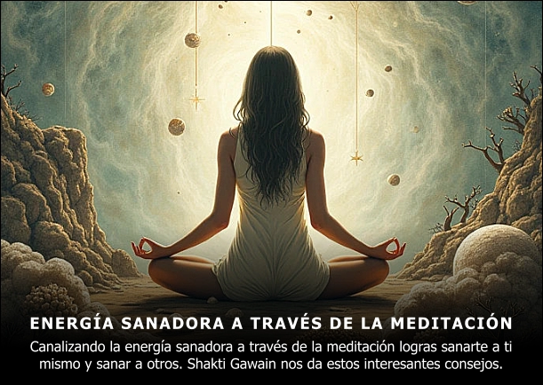 Imagen del escrito; Energía sanadora a través de la meditación, de Shakti Gawain