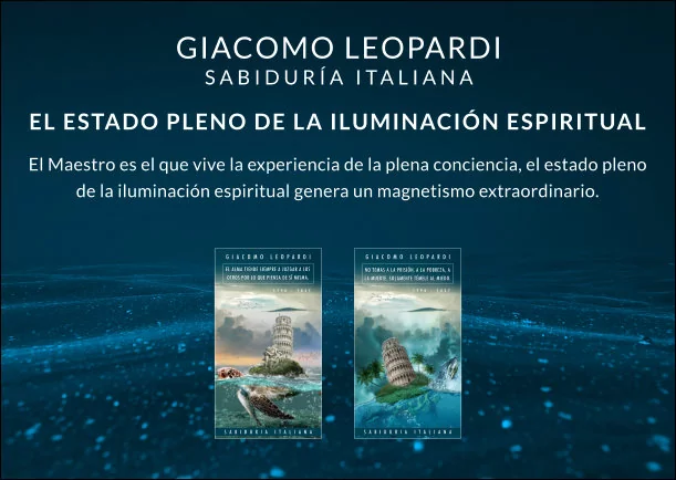 Imagen del escrito; El estado pleno de la iluminación espiritual, de Giacomo Leopardi