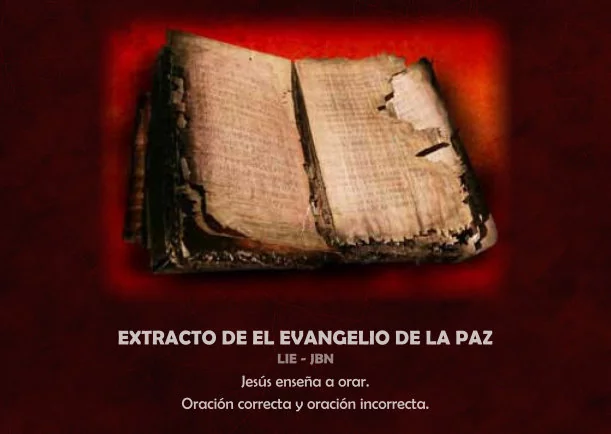 Imagen del escrito; Extracto del evangelio de la paz, de La Biblia