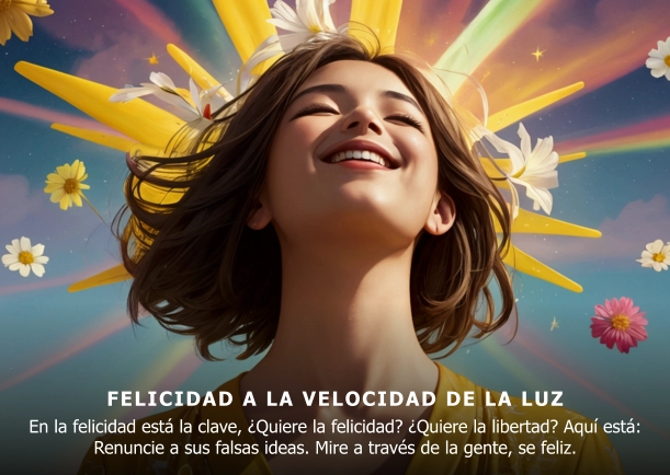 Imagen del escrito; Felicidad a la velocidad de la luz, de Anthony De Mello