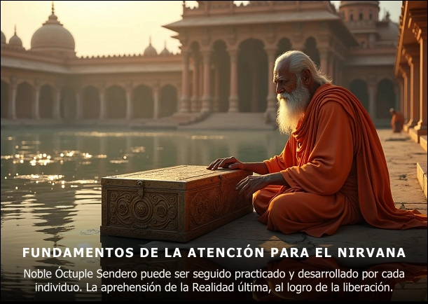 Imagen del escrito; Fundamentos de la atención para el nirvana, de Jbn Lie