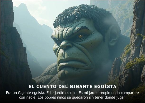 Imagen del escrito; El cuento del gigante egoísta, de Jbn Lie
