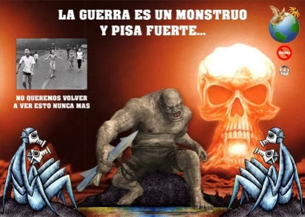 Imagen; La guerra es un monstruo y pisa fuerte; Jbn Lie