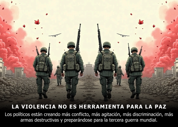 Imagen del escrito; La guerra no es herramienta para la paz, de Osho