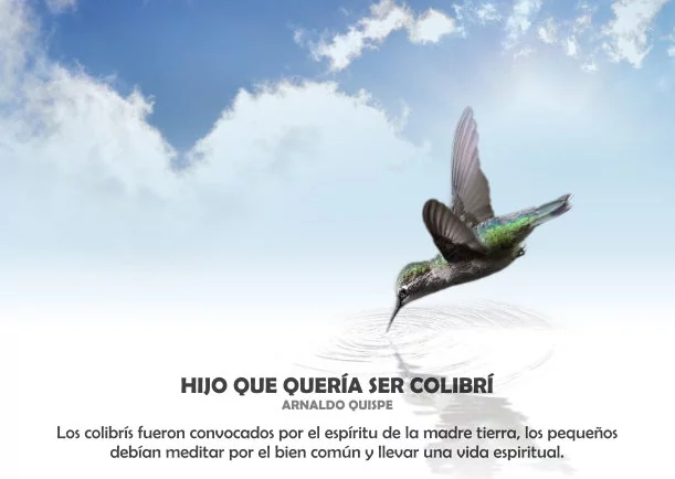 Imagen del escrito; Hijo que quería ser colibrí, de Arnaldo Quispe