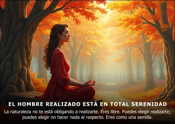 Imagen del escrito; El hombre auto realizado está en calma, de Osho