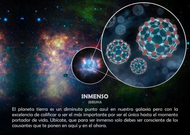 Imagen del escrito; El universo es inmenso, nosotros una nimiedad, de Jebuna