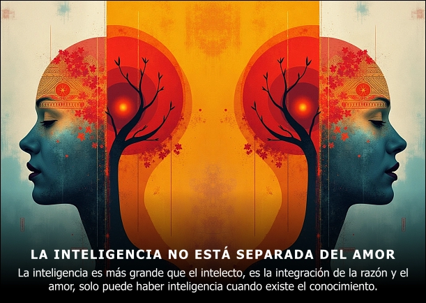 Imagen del escrito; La inteligencia no está separada del amor, de Jiddu Krishnamurti