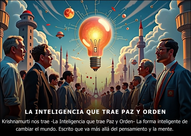 Imagen del escrito; La Inteligencia que trae Paz y Orden, de Jiddu Krishnamurti