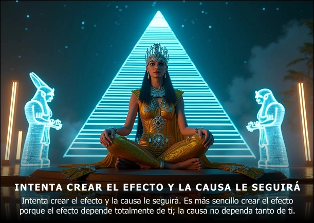 Imagen del escrito; Intenta crear el efecto y la causa le seguirá, de Osho