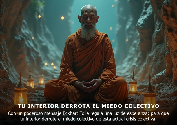 Imagen del escrito; Tu interior derrota el miedo en la adversidad, de Eckhart Tolle
