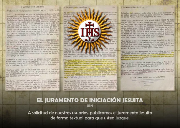 Imagen del escrito; Reflexión: El juramento de iniciación Jesuita, de Jbn Lie