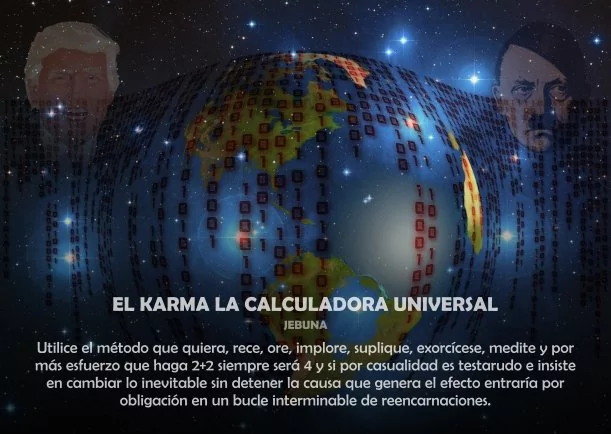 Imagen del escrito; El karma la calculadora universal, de Jebuna