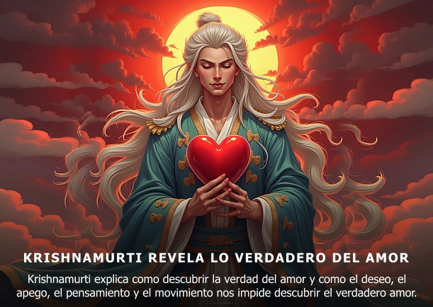 Imagen del escrito; Krishnamurti revela y descubre la verdad del amor, de Jiddu Krishnamurti