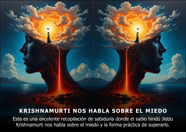 Imagen del escrito; Krishnamurti nos habla sobre el miedo, de Jiddu Krishnamurti