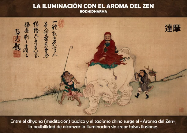 Imagen del escrito; La iluminación con el aroma del Zen, de Bodhidharma