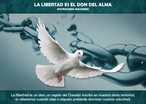 Imagen del escrito; La libertad es el don del alma, de Patrocinio Navarro