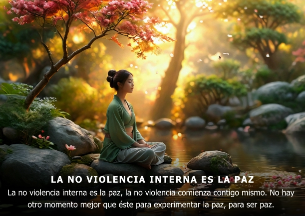 Imagen del escrito; La no violencia interna es la paz, de Sakti Ishaya