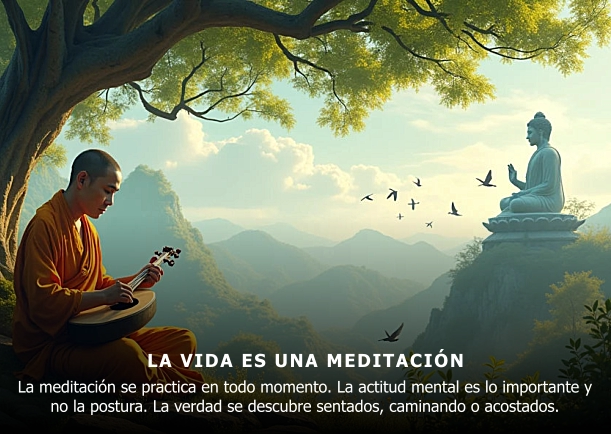 Imagen del escrito; La vida es una meditación, de Hui Neng