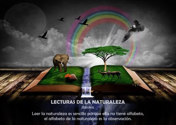 Imagen del escrito; Lecturas de la naturaleza, de Jebuna