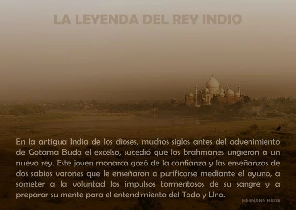 Imagen del escrito; La leyenda del rey indio, de Hermann Hesse