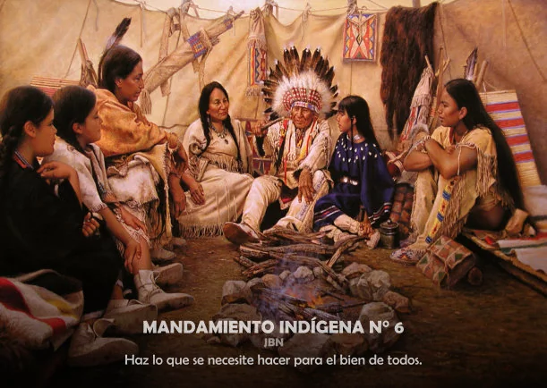 Imagen del escrito; Mandamiento indígena # 6, de Jbn Lie