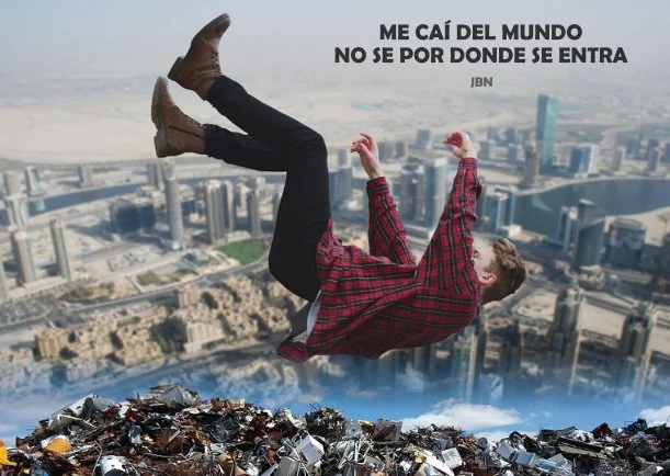 Imagen del escrito; Me caí del mundo y no se por donde se entra, de Jbn Lie