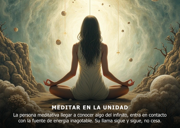 Imagen del escrito; Meditar en la unidad, de Osho