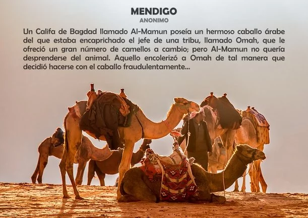 Imagen del escrito; Mendigo y el califa de Bagdad, de Anthony De Mello