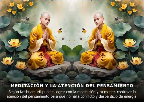 Imagen del escrito; Mente, meditación y la atención del pensamiento, de Jiddu Krishnamurti