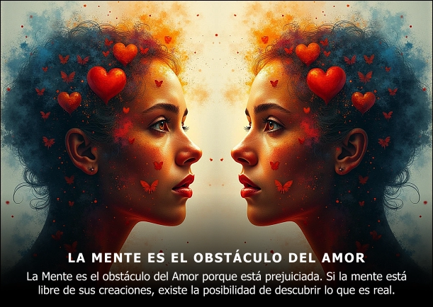 Imagen del escrito; La Mente es el obstáculo del Amor, de Jiddu Krishnamurti