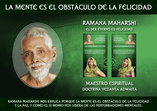 Imagen; La mente es el obstáculo de la felicidad y la paz; Ramana Maharshi