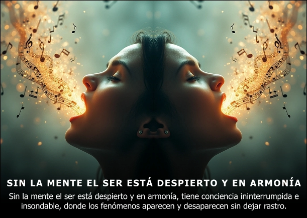 Imagen; Sin la mente el ser está despierto y en armonía; Mooji