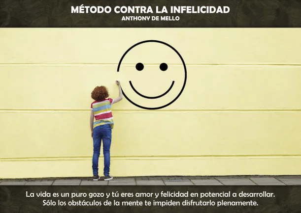 Imagen del escrito; Método contra la infelicidad, de Anthony De Mello