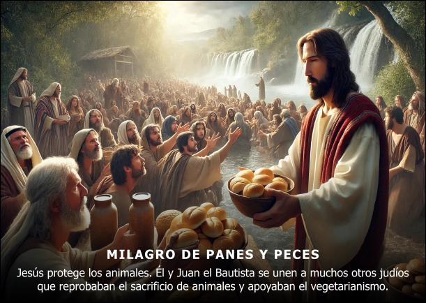 Imagen del escrito; Milagro de panes y peces, de Andrew Linzey