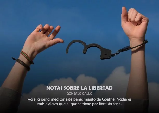 Imagen del escrito; Notas sobre la libertad, de Gonzalo Gallo