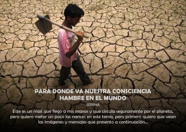 Imagen del escrito; Para donde va la conciencia. Hambre en el mundo, de Jebuna