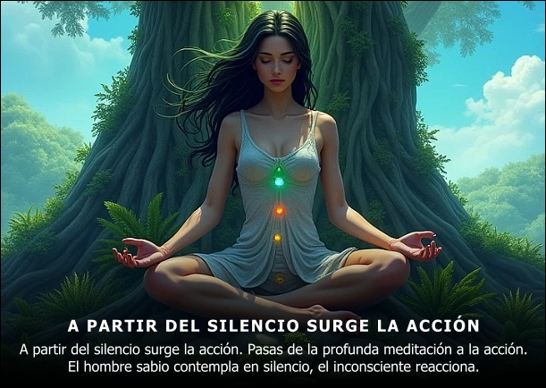 Imagen del escrito; A partir del silencio surge la acción, de Osho