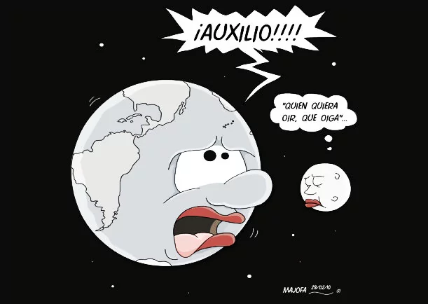 Imagen del escrito; El mundo pide auxilio, de Jbn Lie