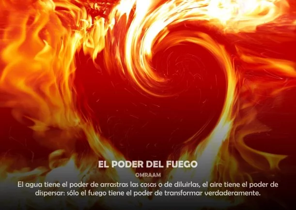 Imagen del escrito; El poder del fuego, de Omraam Mikhael