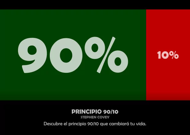 Imagen del escrito; Principio 90 100, de Stephen Covey