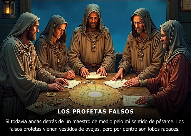 Imagen del escrito; Profetas falsos, de Jebuna