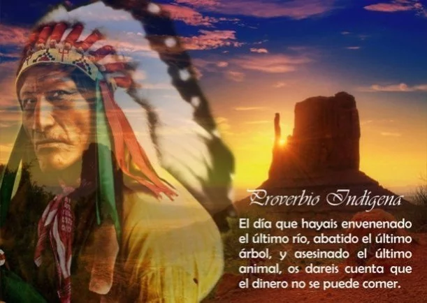 Imagen del escrito; Proverbio indígena, de Jbn Lie