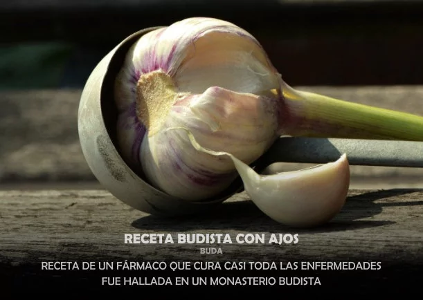 Imagen del escrito; Receta budista con ajos, de Buda