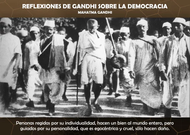 Imagen del escrito; Reflexiones de Gandhi sobre la democracia, de Mahatma Gandhi