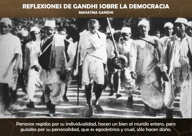 Imagen del escrito de Mahatma Gandhi