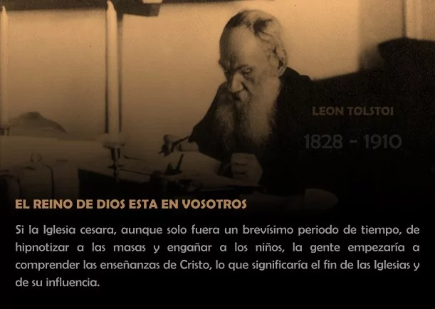 Imagen del escrito; El reino de Dios está en vosotros, de Leon Tolstoi