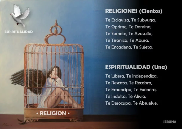 Imagen del escrito; Religión vs espiritualidad, de Jbn Lie