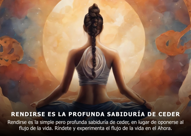 Imagen; Rendirse es la profunda sabiduría de ceder; Eckhart Tolle