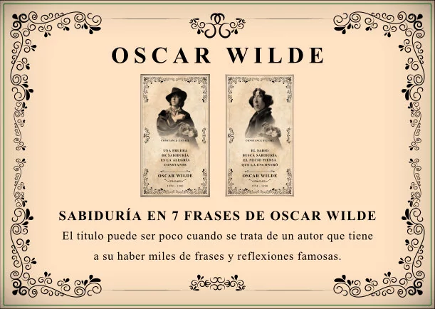 Imagen; Sabiduría en 7 frases de Oscar Wilde; Oscar Wilde